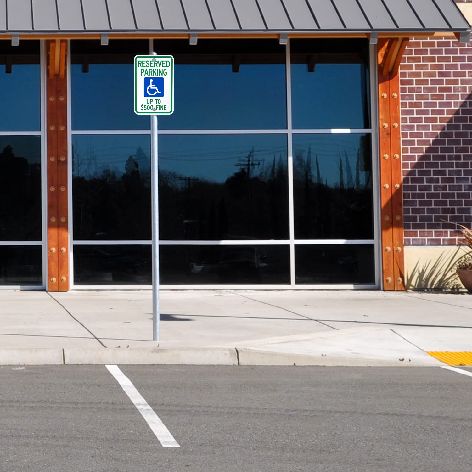 SmartSign "Reserved Parking - Up To $500 Fine" Handicap Parking Sign | 12" x 18" 3M Engineer Grade Reflective Aluminum