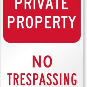 SmartSign - K-1159-AL-12x18 "Private Property - No Trespassing" Sign | 12" x 18" Aluminum Red on White