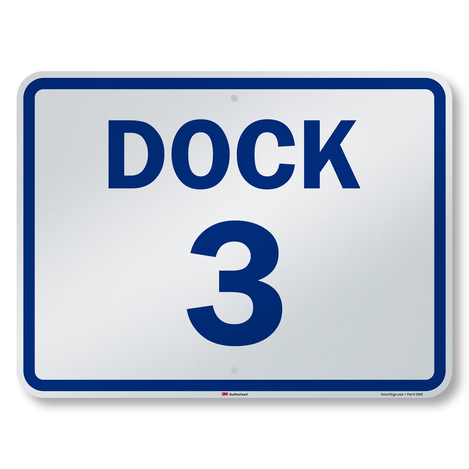 SmartSign "Dock 3" Dock Number Sign | 18" x 24" 3M Engineer Grade Reflective Aluminum