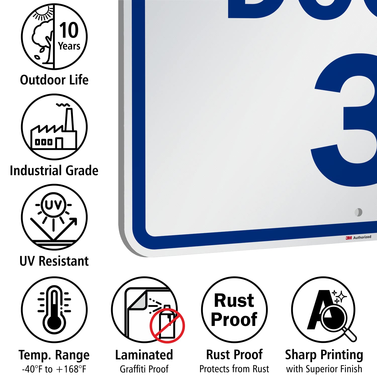 SmartSign "Dock 3" Dock Number Sign | 18" x 24" 3M Engineer Grade Reflective Aluminum