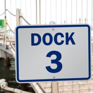 SmartSign "Dock 3" Dock Number Sign | 18" x 24" 3M Engineer Grade Reflective Aluminum