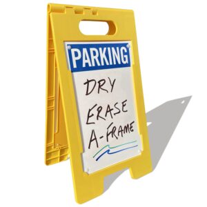 SmartSign - SF-0318-FB-25x12-DE "Parking" Blank Write-On Folding Floor Sign | 25" x 12" Plastic