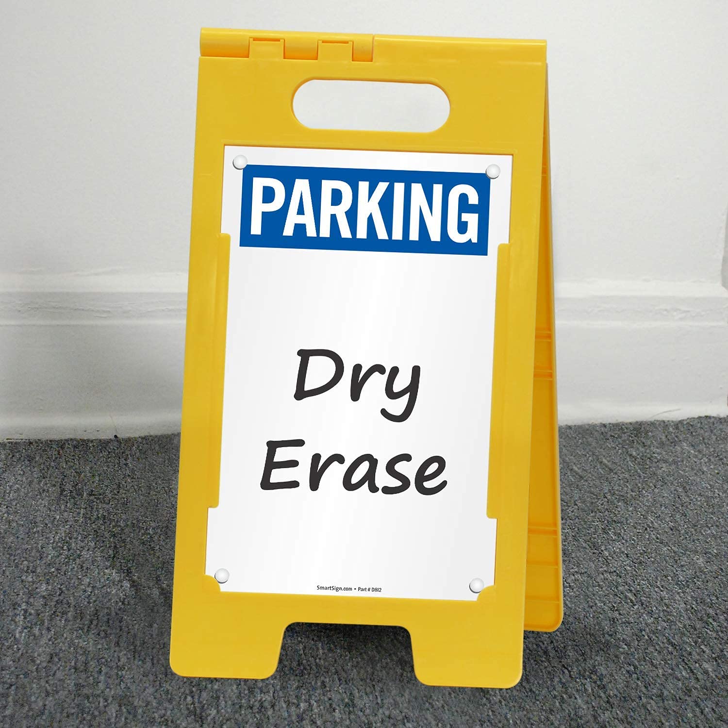 SmartSign - SF-0318-FB-25x12-DE "Parking" Blank Write-On Folding Floor Sign | 25" x 12" Plastic