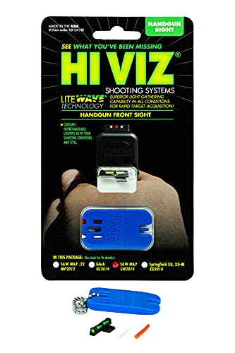 HIVIZ unisex adult Handgun HiViz SW2014 Interchangeable Style Front Sight for Smith Wesson M P Full Size, Green, Red, and White, One Size US