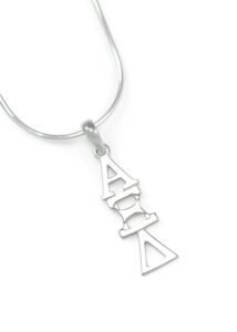 the collegiate standard alpha xi delta sorority sterling silver lavaliere