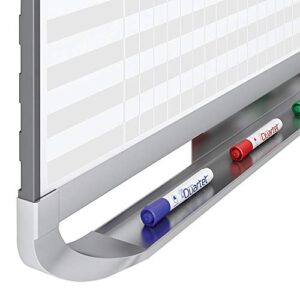 Quartet Prestige 2 Magnetic Total Erase Project Planner, 4 x 3 Feet Board with 28 Row/42 Column Chart (PP43P2), Graphite, White