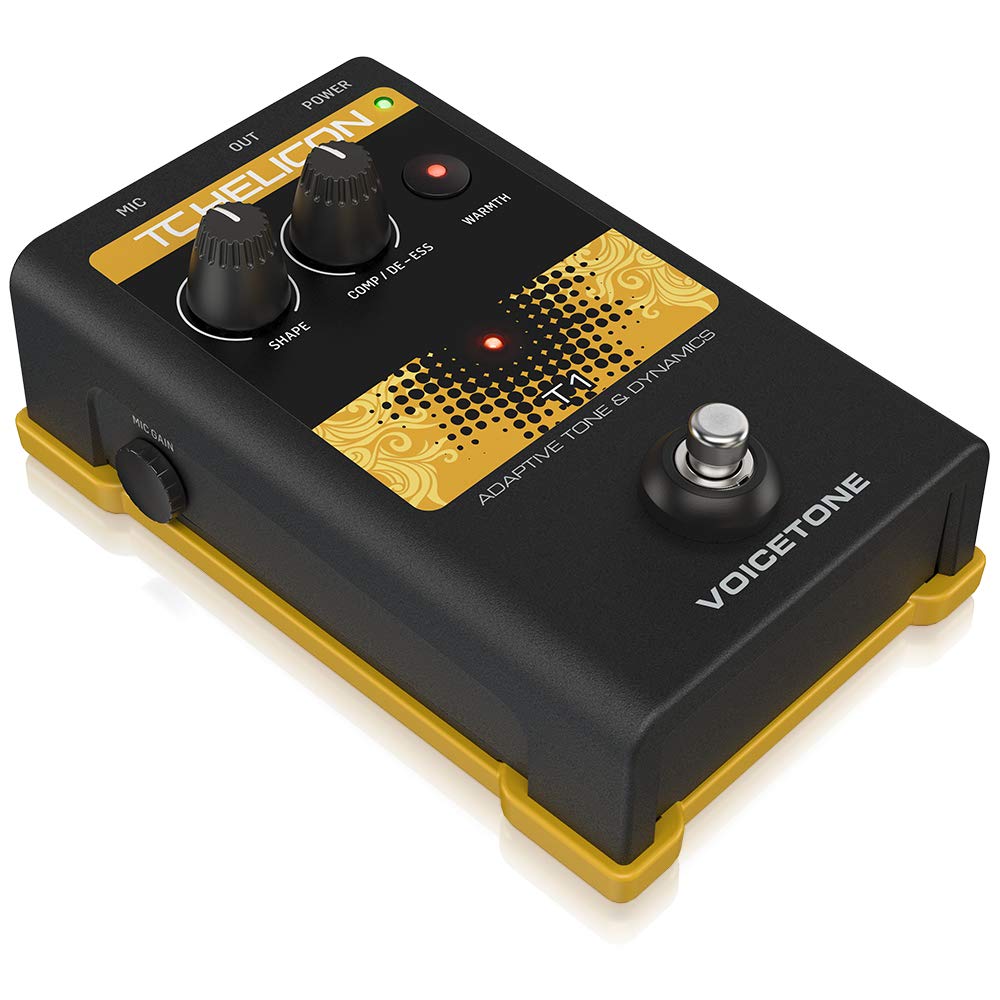 TC Helicon VOICETONE T1 Single-Button Stompbox for Studio Mastered Vocal Tone