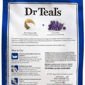 Dr Teal's Epsom Salt Bath Soaking Solution Gift Set (Eucalyptus and Lavender 2 Pack, 3lb Each) - Soothe and Sleep & Relax and Relief - Soothe Achy Muscles at Home - Pure Epsom Salts & Essential Oils