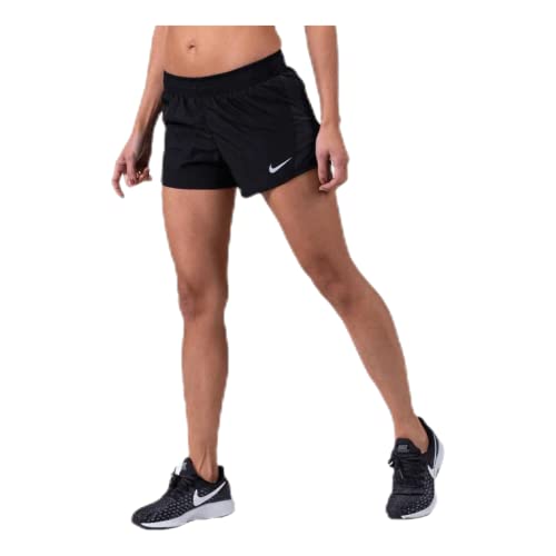 NIKE Women's 10K Running Shorts, Black/Black/Black/Wolf Grey, Large