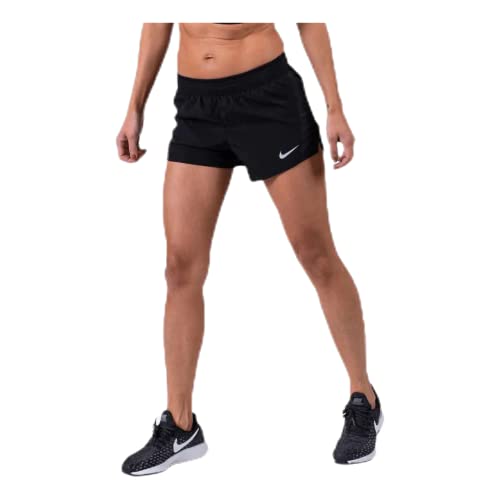 NIKE Women's 10K Running Shorts, Black/Black/Black/Wolf Grey, Large