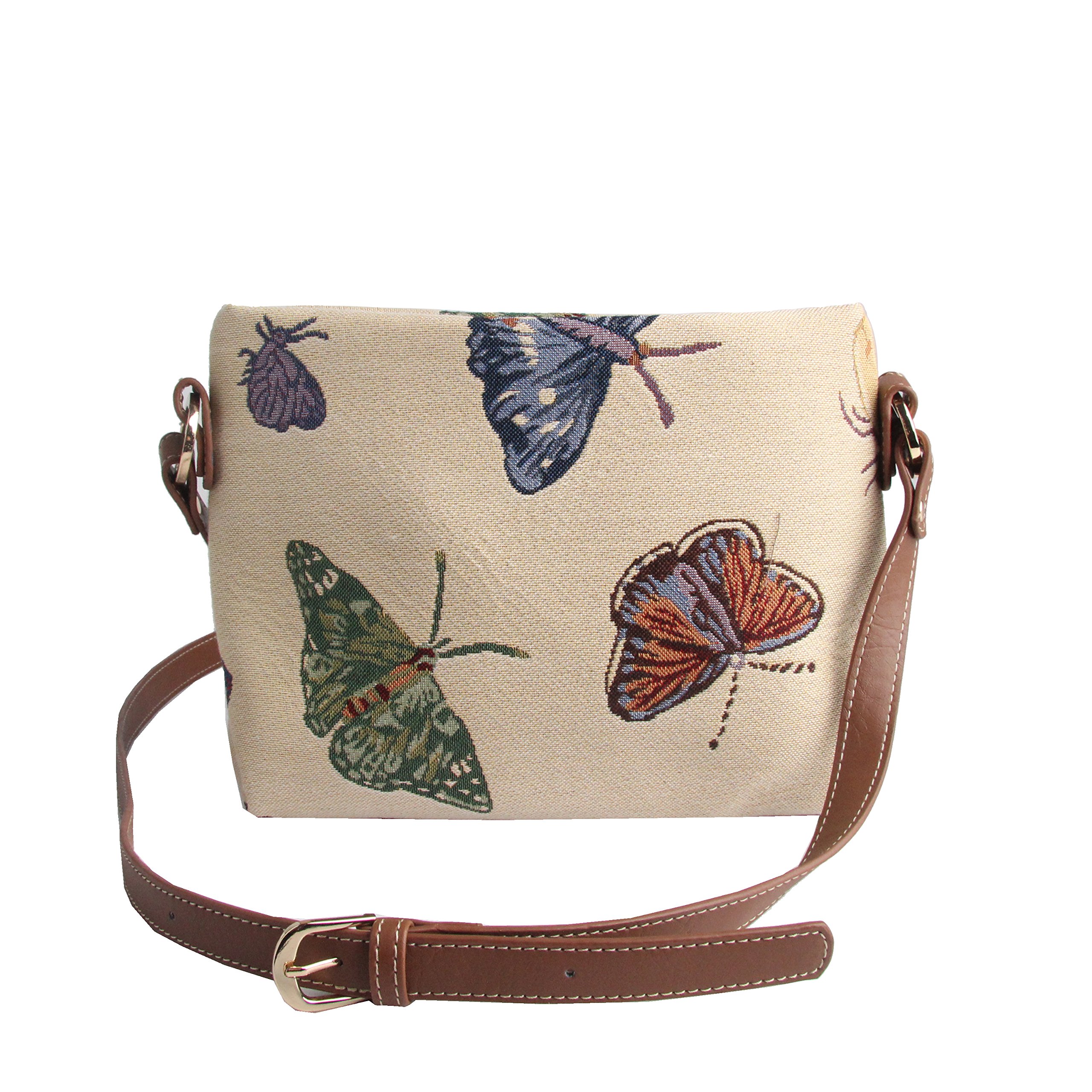 Signare Tapestry Crossbody Bag Shoulder Purse for Women In Butterfly Design (XB02-BUTT)