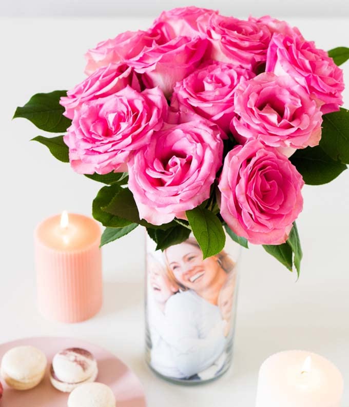 From You Flowers - One Dozen Light Pink Roses with Glass Vase (Fresh Flowers) Birthday, Anniversary, Get Well, Sympathy, Congratulations, Thank You