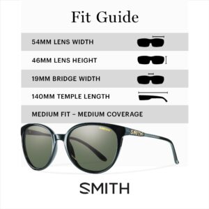 SMITH Cheetah Sunglasses – Performance Sports Active Cat Eye Sunglasses – For Women – Black + Grey Green Polarized Lenses