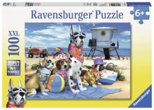 ravensburger no dogs on the beach jigsaw puzzle | 100 unique pieces | perfect fit for kids | fun family activity | anti-glare surface