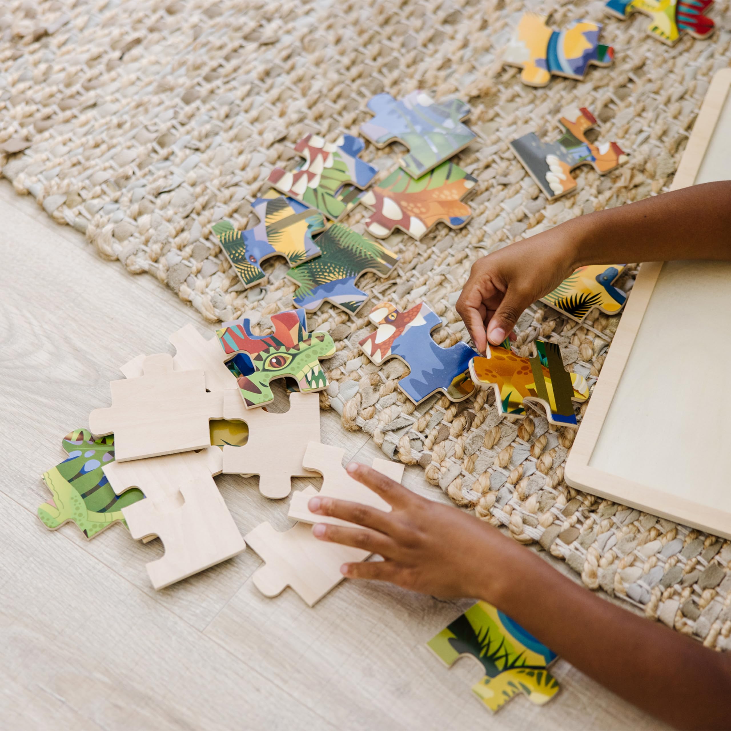 Melissa & Doug Dinosaurs Wooden Jigsaw Puzzle With Storage Tray (24 pcs)