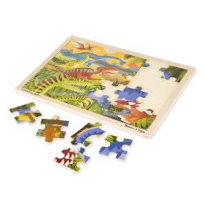 Melissa & Doug Dinosaurs Wooden Jigsaw Puzzle With Storage Tray (24 pcs)