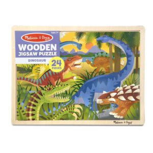 Melissa & Doug Dinosaurs Wooden Jigsaw Puzzle With Storage Tray (24 pcs)