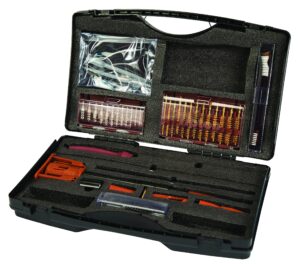 tipton ultra cleaning kit with jags, brushes and bore guide in storage case for firearm cleaning and maintenance