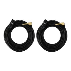 audio2000's c14050p2 50 ft 1/4" trs right angle to xlr male cable (2 pack)