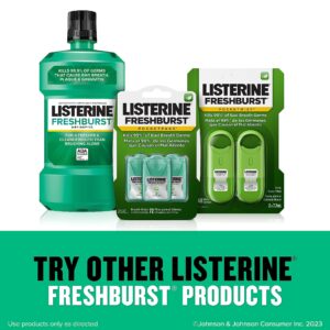 Listerine Freshburst Pocketpaks Fresh Breath Strips, Mint Breath Refresher Strips to Kill 99% of Bad Breath Germs, Portable Pack, Freshburst Spearmint Flavor, 24-Strips (12 Pack)