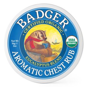 Badger Aromatic Chest Rub, Eucalyptus & Mint, 2 oz