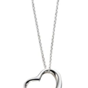 LaRaso & Co Sterling Silver Floating Heart Pendant Necklace w/Box Chain 24 Inch