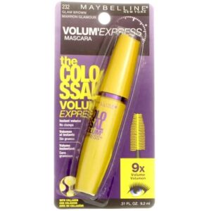 Maybelline New York Volum' Express Colossal Washable Mascara, Glam Brown [232] 0.31 oz (Pack of 3)