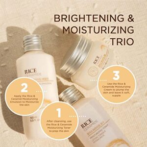 The Face Shop Rice Ceramide Moisturizing Toner - Rice Extract Rice Toner for Face - Strengthens Skin Barrier - Hydrating Targets Dryness - Lightweight Face Moisturizer - Glow Essence Korean Skin Care