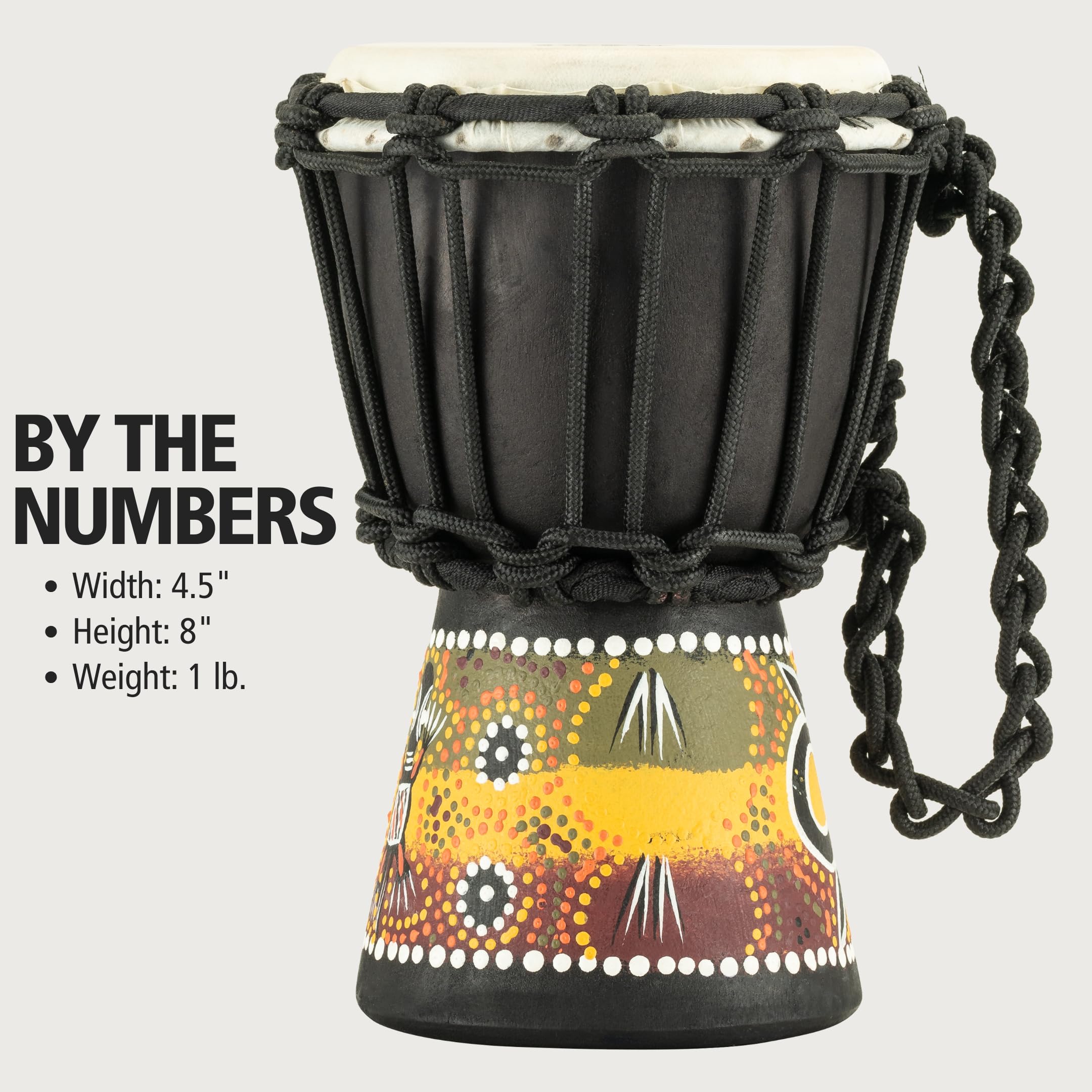 Meinl Percussion African Style Mini Djembe Drum for Room Decoration — NOT Made in China — Hand Painted Mahogany Wood, 2-Year Warranty (HDJ7-XXS)