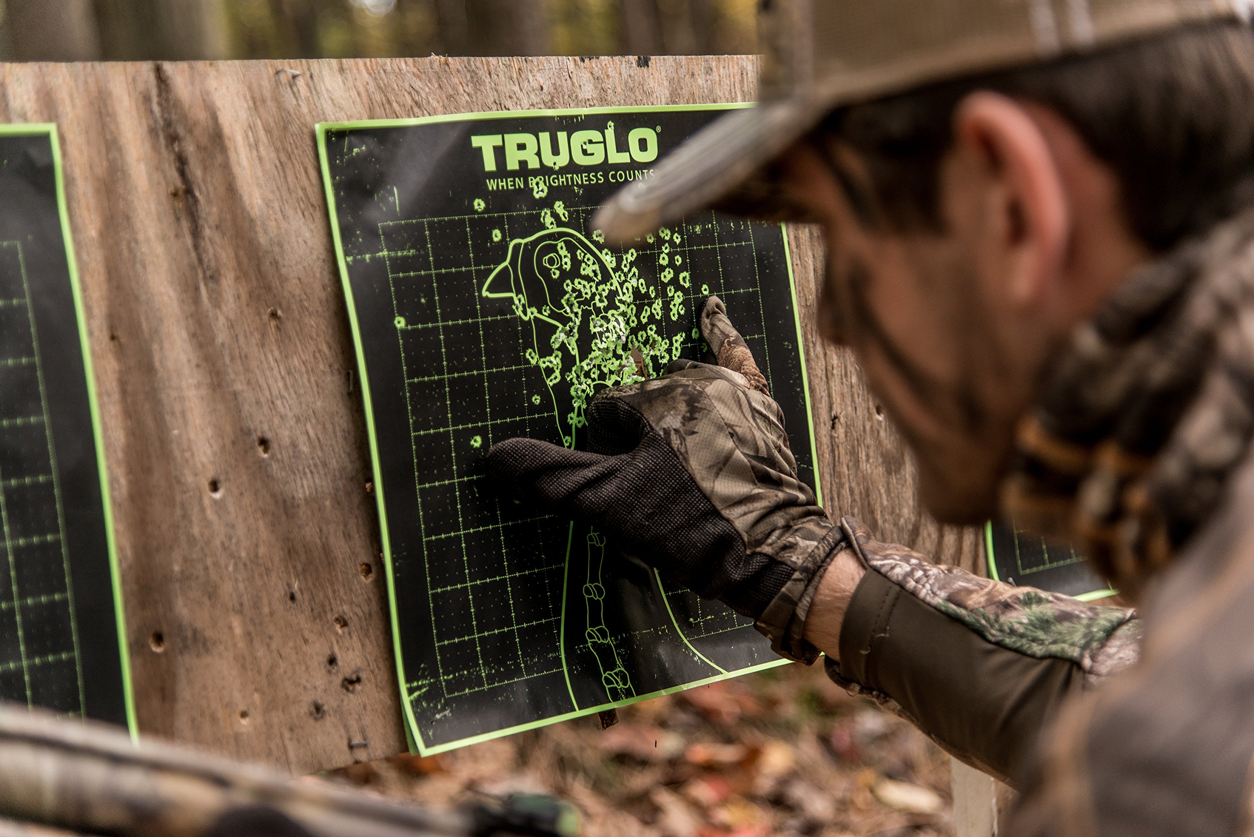 TRUGLO Tru-See 5-Bull 12X12 Bright Fluorescent Self-Adhesive High-Visible Reactive Splatter Target with Increased Target Life, 6-Pack/Pink