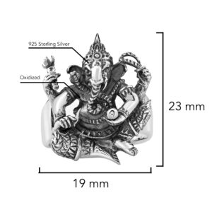 AeraVida Rare Ganesh Figure Hindu Elephant God .925 Sterling Silver Ring (7)