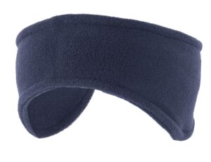 'mato & hash unisex 95/5 poly/spandex polar fleece headband with earwarmers - navy