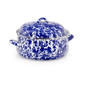 golden rabbit enamelware - 4qt dutch oven (cobalt swirl)