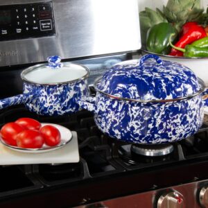 Golden Rabbit Enamelware - 4qt Dutch Oven (Cobalt Swirl)