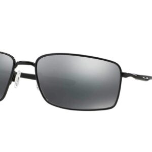 Oakley Men's OO4075 Square Wire Rectangular Sunglasses, Polished Black/Black Iridium, 60 mm