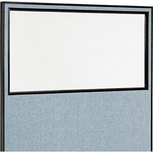 Global Industrial 60-1/4"W x 72"H Office Partition Panel with Partial Window, Blue