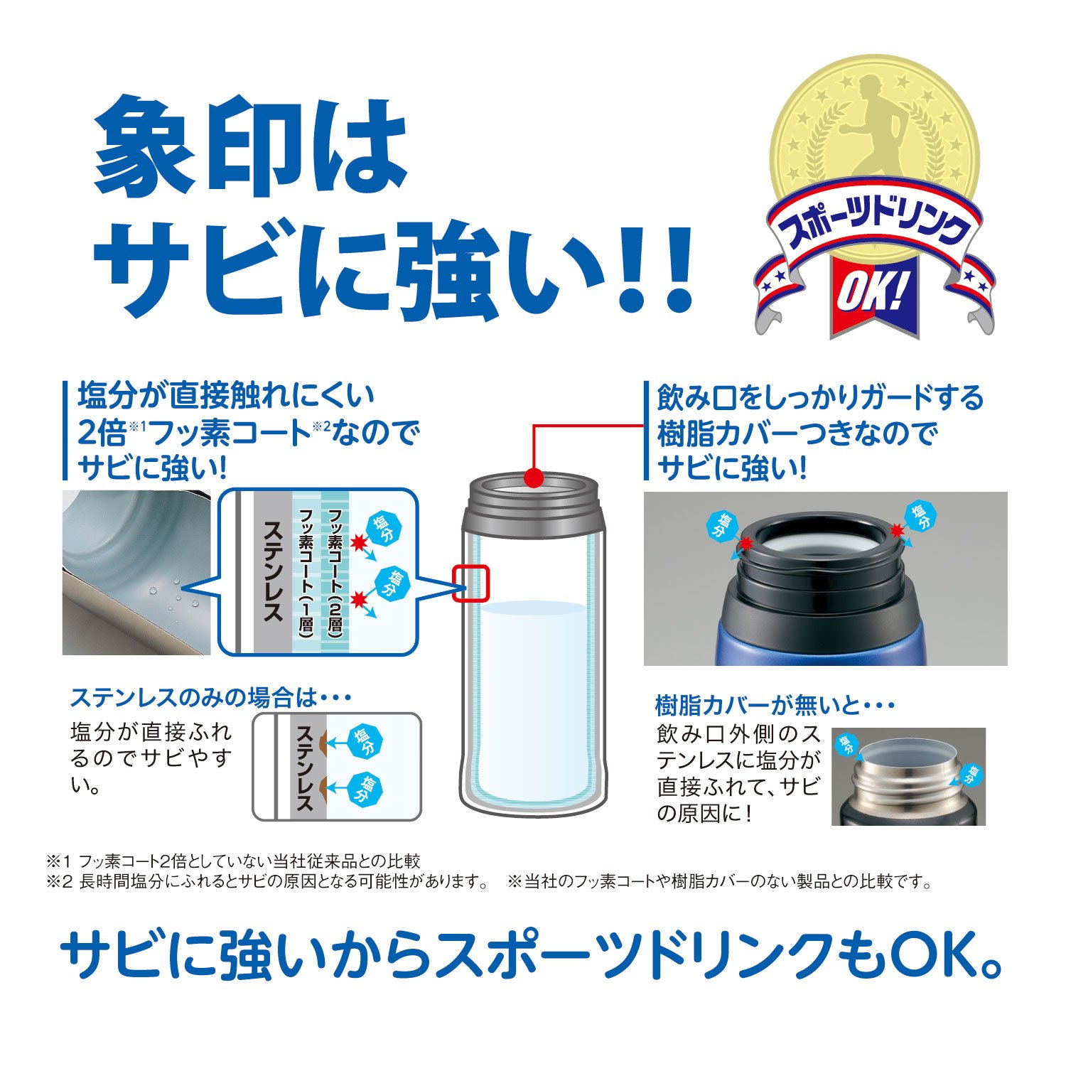 ZOJIRUSHI water bottle stainless steel cool bottle [1.03L] SD-EA10-BA