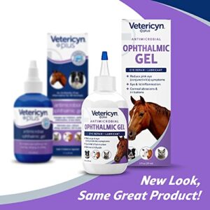 Vetericyn Plus Ophthalmic Eye Gel for Horses | Eye Ointment Alternative to Lubricate and Relieve Horse Eye Irritations, Safe for All Animals. 3 ounces