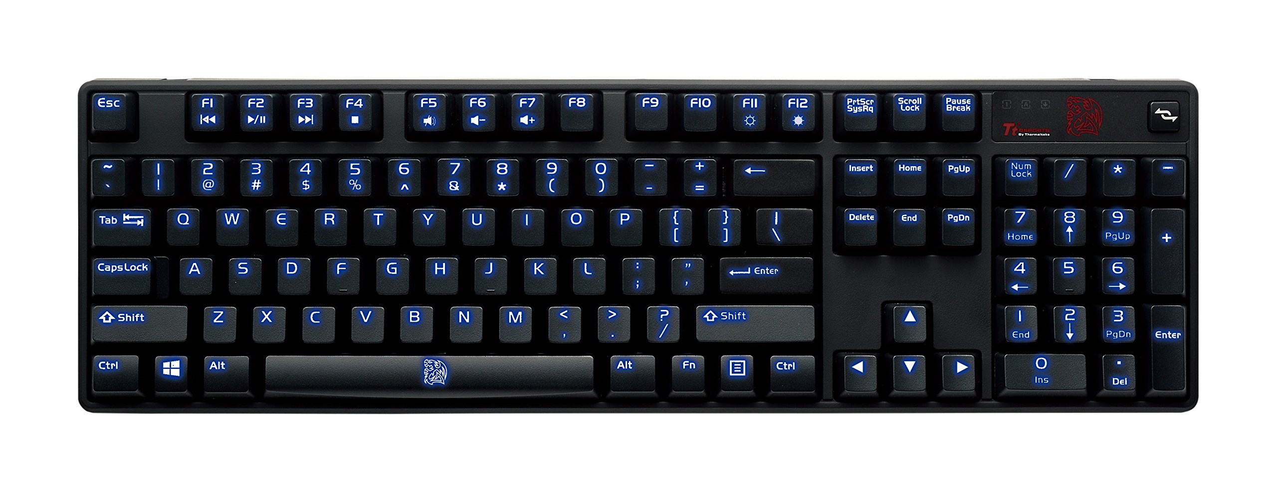 Tt eSPORTS Thermaltake Tt e Sports Poseidon Z Blue Switches with 4-Level Brightness Blue LED Mechanical Gaming Keyboard KB-PIZ-KLBLUS-06