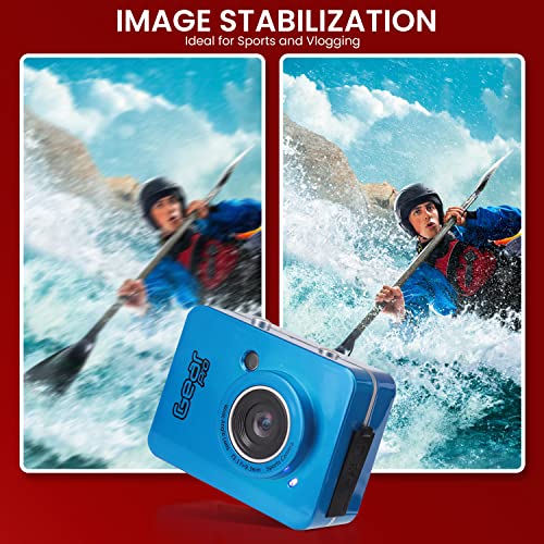 Gear Pro Sports Action Camera - HD 1080P Mini Camcorder w/ 12 MP Cam, 2.4" Touch Screen USB SD Card HDMI, Battery - Waterproof Case, USB Cable, Wireless Remote Control, Mount - Pyle GDV285BL (Blue)