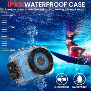 Gear Pro Sports Action Camera - HD 1080P Mini Camcorder w/ 12 MP Cam, 2.4" Touch Screen USB SD Card HDMI, Battery - Waterproof Case, USB Cable, Wireless Remote Control, Mount - Pyle GDV285BL (Blue)