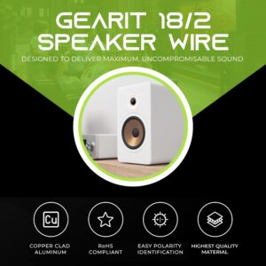 18AWG Speaker Wire, GearIT Pro Series 18 AWG Gauge Speaker Wire Cable (100 Feet / 30.48 Meters) Great Use for Home Theater Speakers and Car Speakers Black