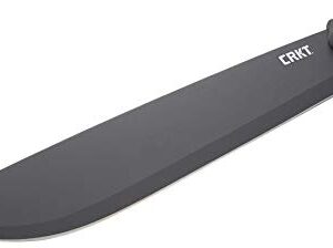 CRKT Chanceinhell Fixed Blade Machete: 12 Inch Black Powder Coated Carbon Steel Drop Point Blade with Nylon Sheath for Survival, Hunting, and Camping K910KKP