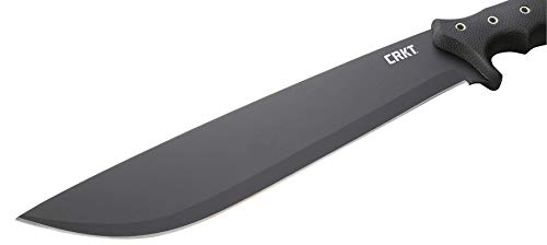 CRKT Chanceinhell Fixed Blade Machete: 12 Inch Black Powder Coated Carbon Steel Drop Point Blade with Nylon Sheath for Survival, Hunting, and Camping K910KKP