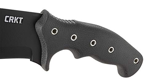 CRKT Chanceinhell Fixed Blade Machete: 12 Inch Black Powder Coated Carbon Steel Drop Point Blade with Nylon Sheath for Survival, Hunting, and Camping K910KKP