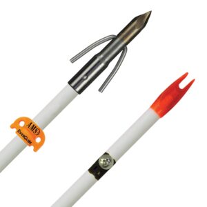 ams bowfishing fiberglass arrow-white w/chaos fx point & ams everglide safety slide