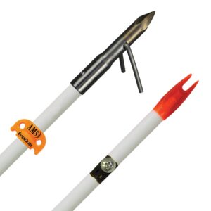 AMS Bowfishing Fiberglass Arrow-White w/Chaos FX Point & AMS EverGlide Safety Slide