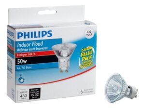 philips 415760 indoor flood 50-watt mr16 gu10 base light bulb, 120-volt