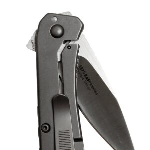 Kershaw Amplitude 2.5 Pocketknife, 2.5" 8Cr13MoV Stainless Steel Drop Point Plain Edge Blade, Compact Folding EDC, assisted opening with Flipper,Grey