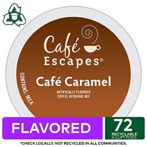 Cafe Escapes Cafe Caramel Keurig Single-Serve K-Cup Pods, 72 Count (6 Packs of 12)